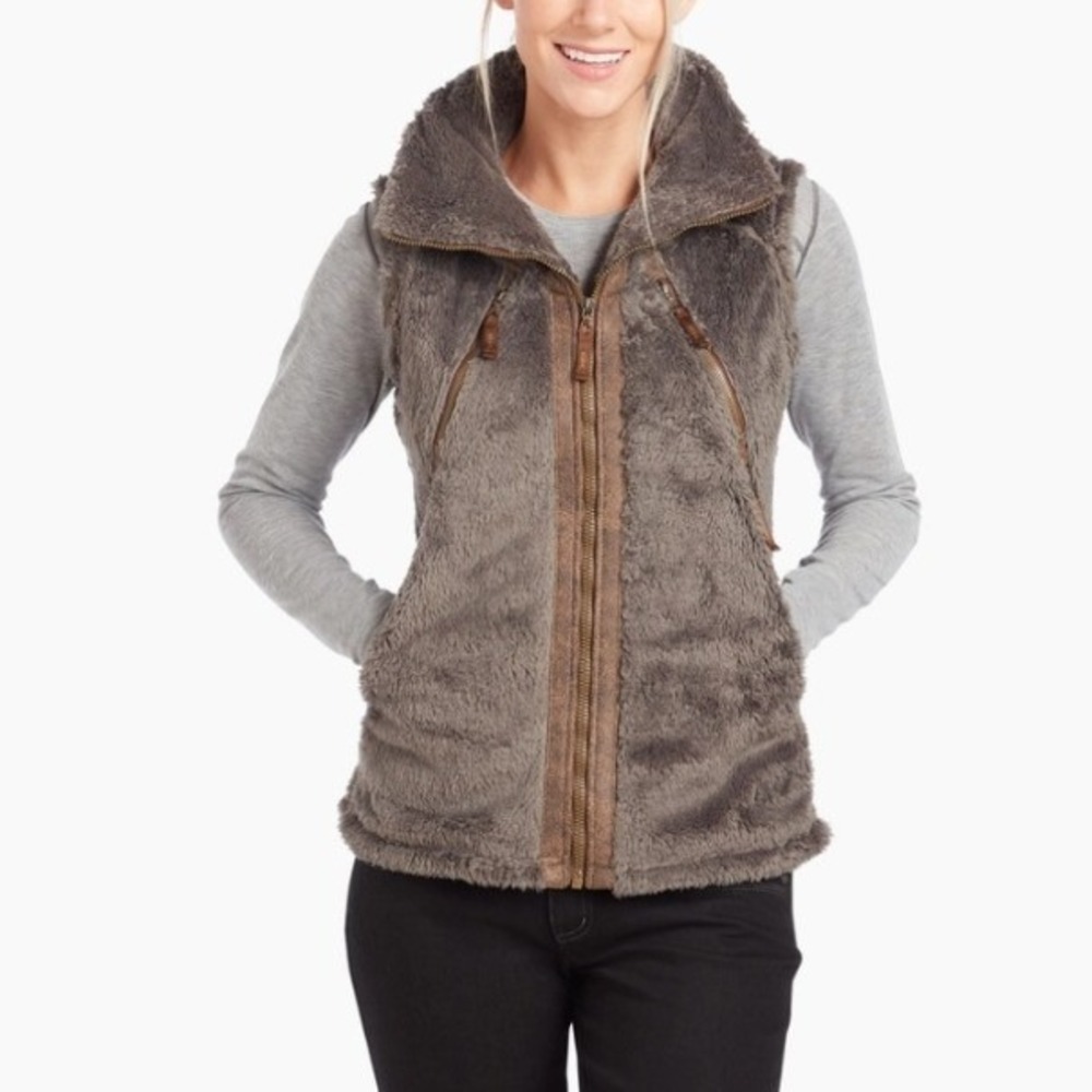 KUHL Flight Women's Breen High Pile Sherpa Fleece Stowaway Hood Full Zip - Small